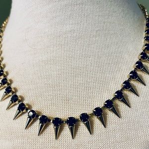 Chic Gold and Black Spike Necklace